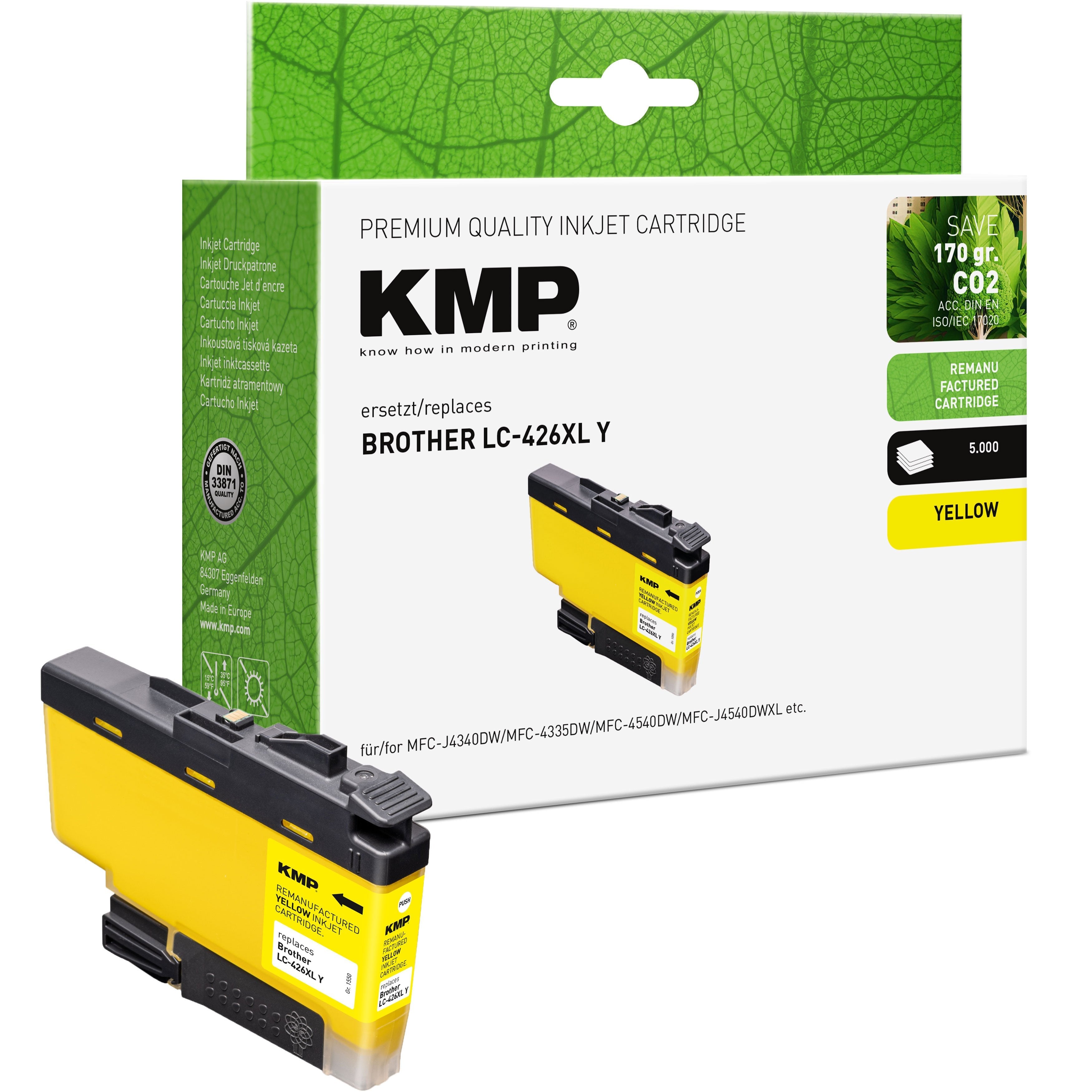 Kmp Cartucho Brother Lc426xly Amarillo 5000 Copias Remanufactured