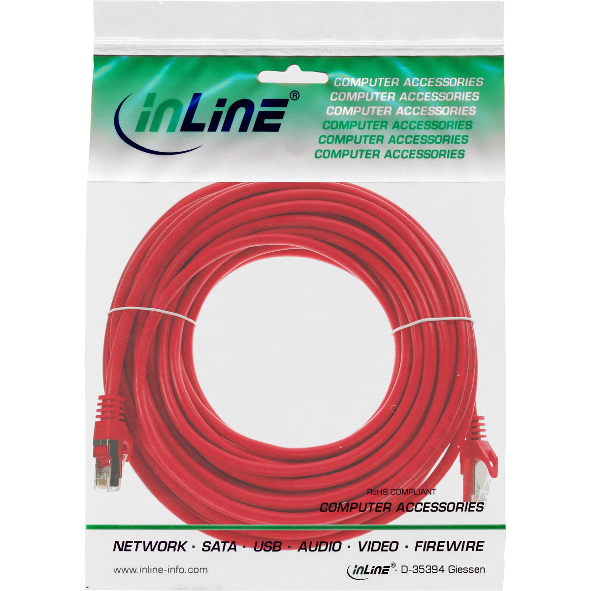 Cable De Red Inline Sf/Utp Cat.5e Rojo 20m