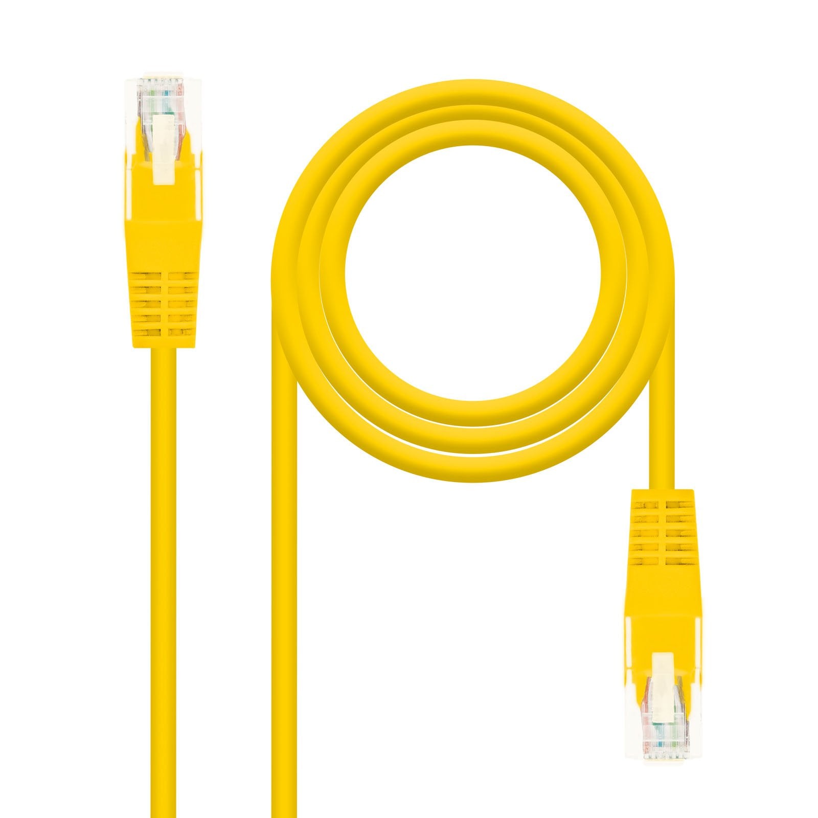 EAN 8433281003446 - Nanocable 10.20.0100-Y cable de red Amarillo 0,5 m Cat5e U/UTP (UTP) imagen 1
