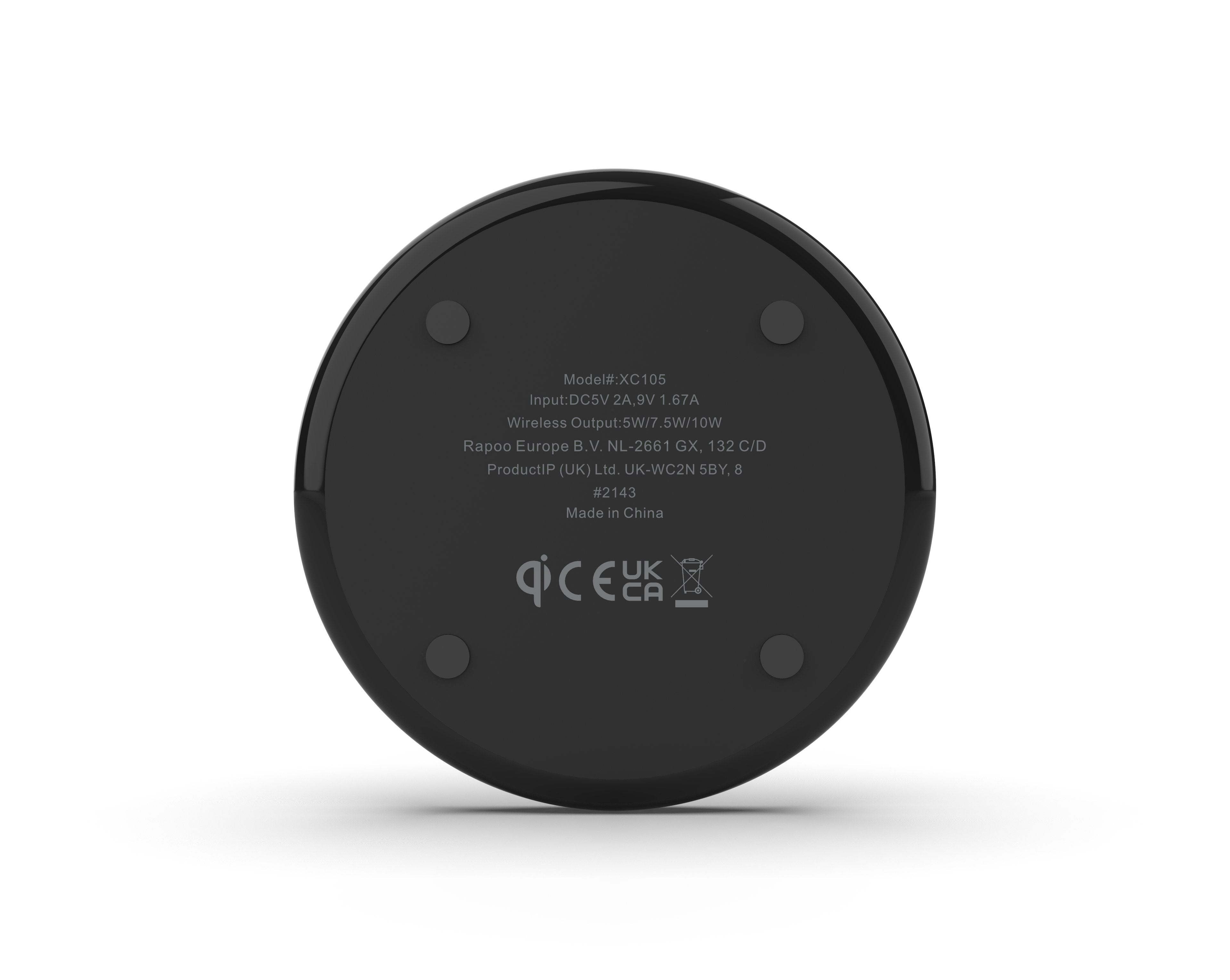 Cargador Inalámbrico Rapoo Xc105 Qi Negro
