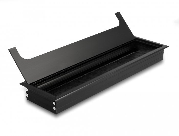 Delock Cabledurchführung Für Tischeinbau Mit Bürste 280 X 80 X 28 Mm Schwarz