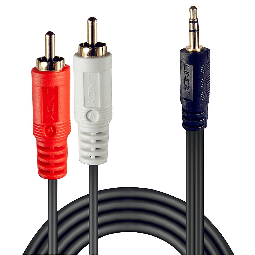 Cable Lindy Audio Rca 3.5mm 5m 2xrca 3.5mm M M Vergoldet
