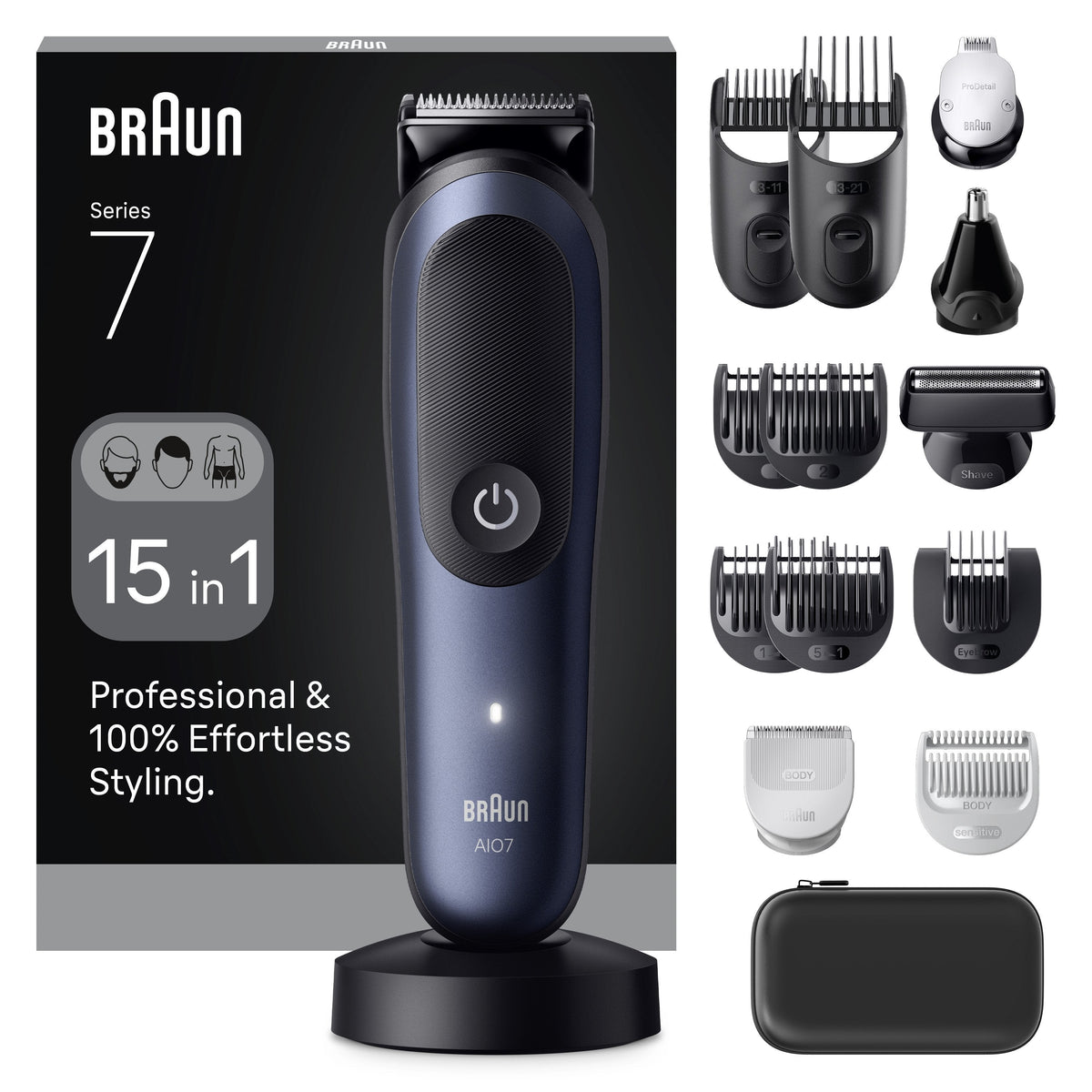 Braun Aio7580 All-In-One Series 7 Hair Trimmer, Blue Black