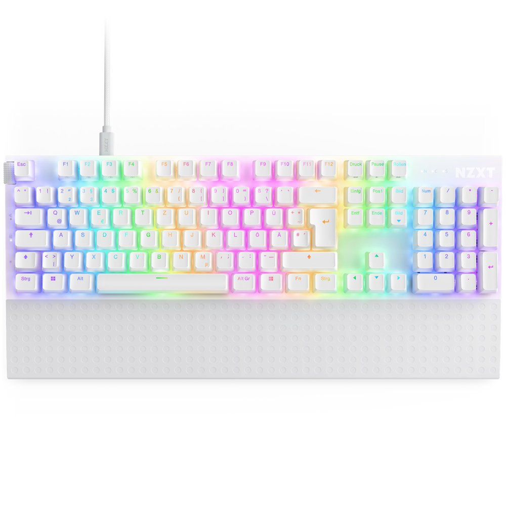 Nzxt Función 2, Teclado De Juegos White, De-Layout, Nzxt Optical Kb-001nw-De
