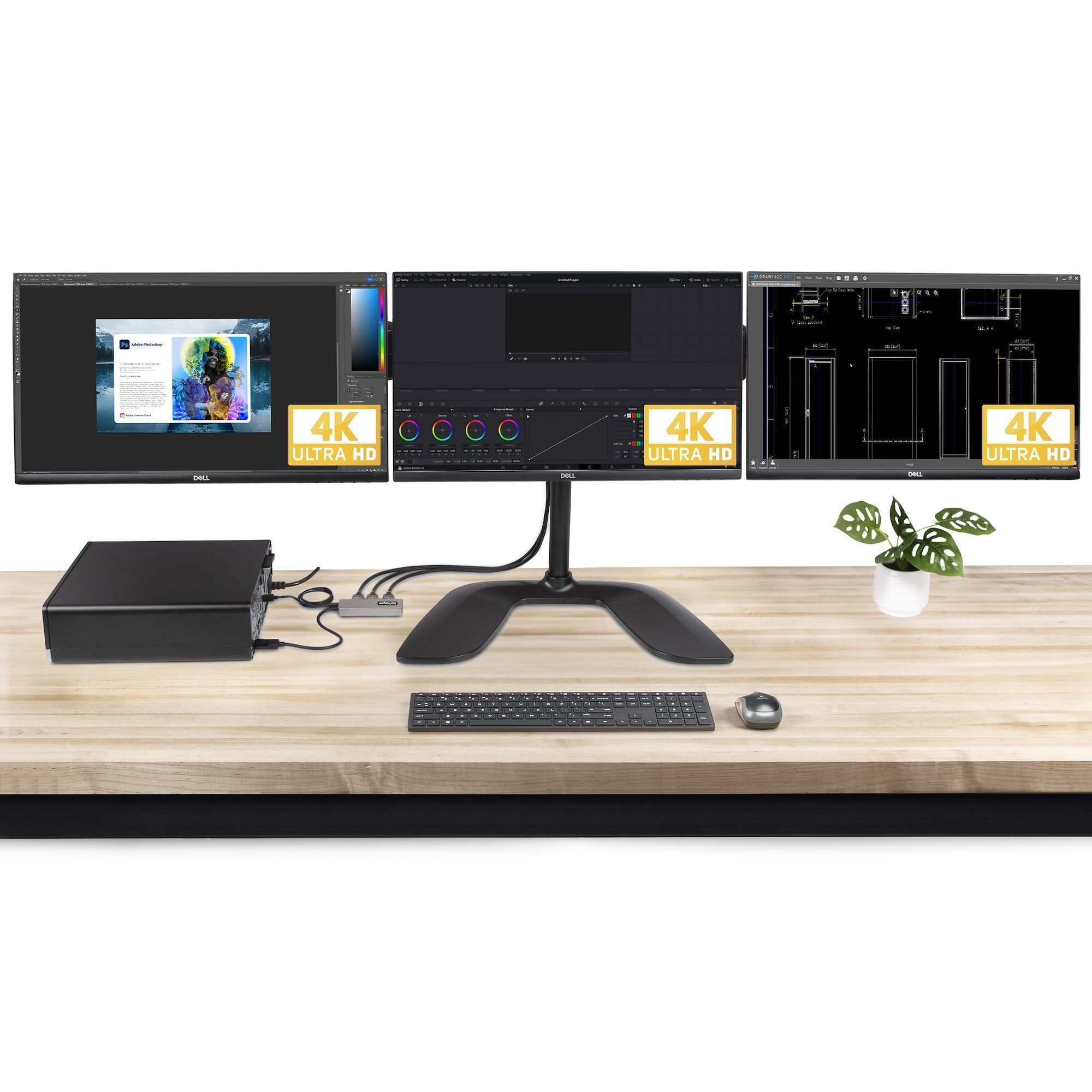 Startech Hub Mst De 3 Puertos - Multiplicador Divisor Displayport A 3 Puertos Hdmi 4k60hz  Cable De 30cm - Alimentado Por Usb - Solo Windows