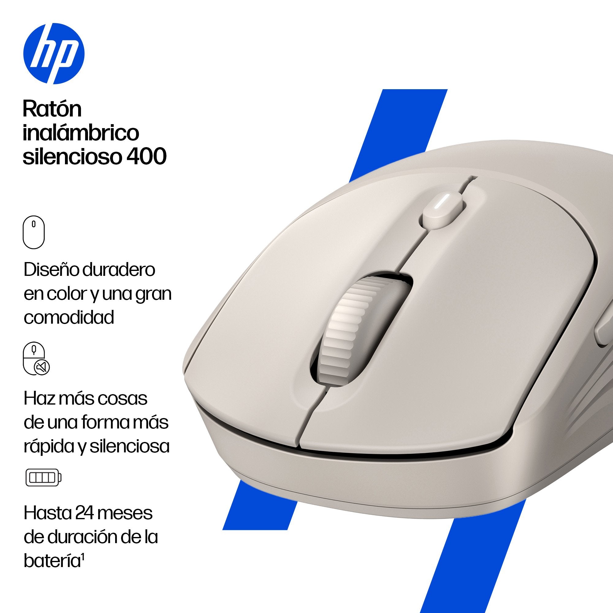 EAN 5715328149793 - HP 400 Quiet Blue Wireless Mouse ratón Hogar Ambidextro RF Wireless + Bluetooth 6000 DPI imagen 3