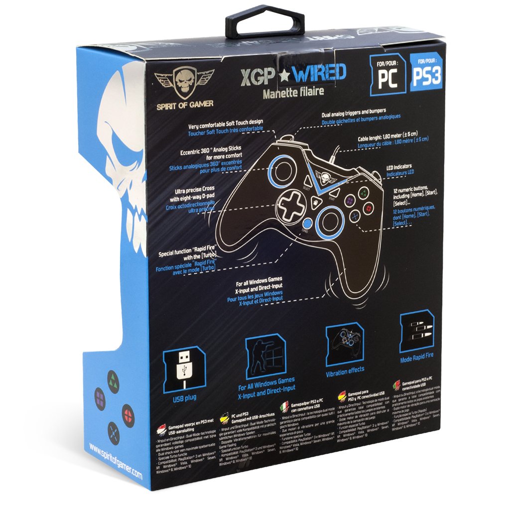 Spirit Of Gamer Gamepad Xgp Player Wired 12 Botones Vibracion Usb Compatible Pc/Ps3 Sog-Wxgp