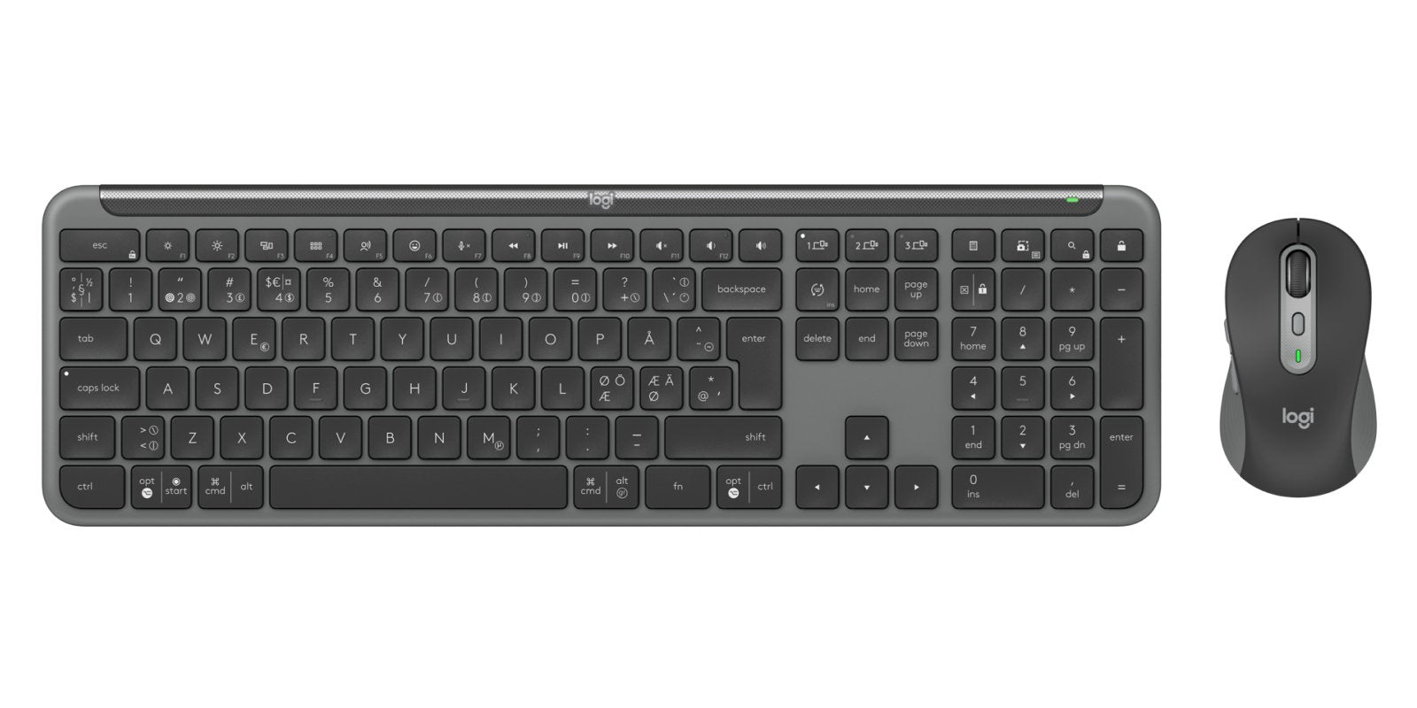 Logitech Signature Slim Combo Mk950 For Business Keyboard And Mouse Set Wireless Azultooth 5.1 Le Qwerty Graphite (Pan)