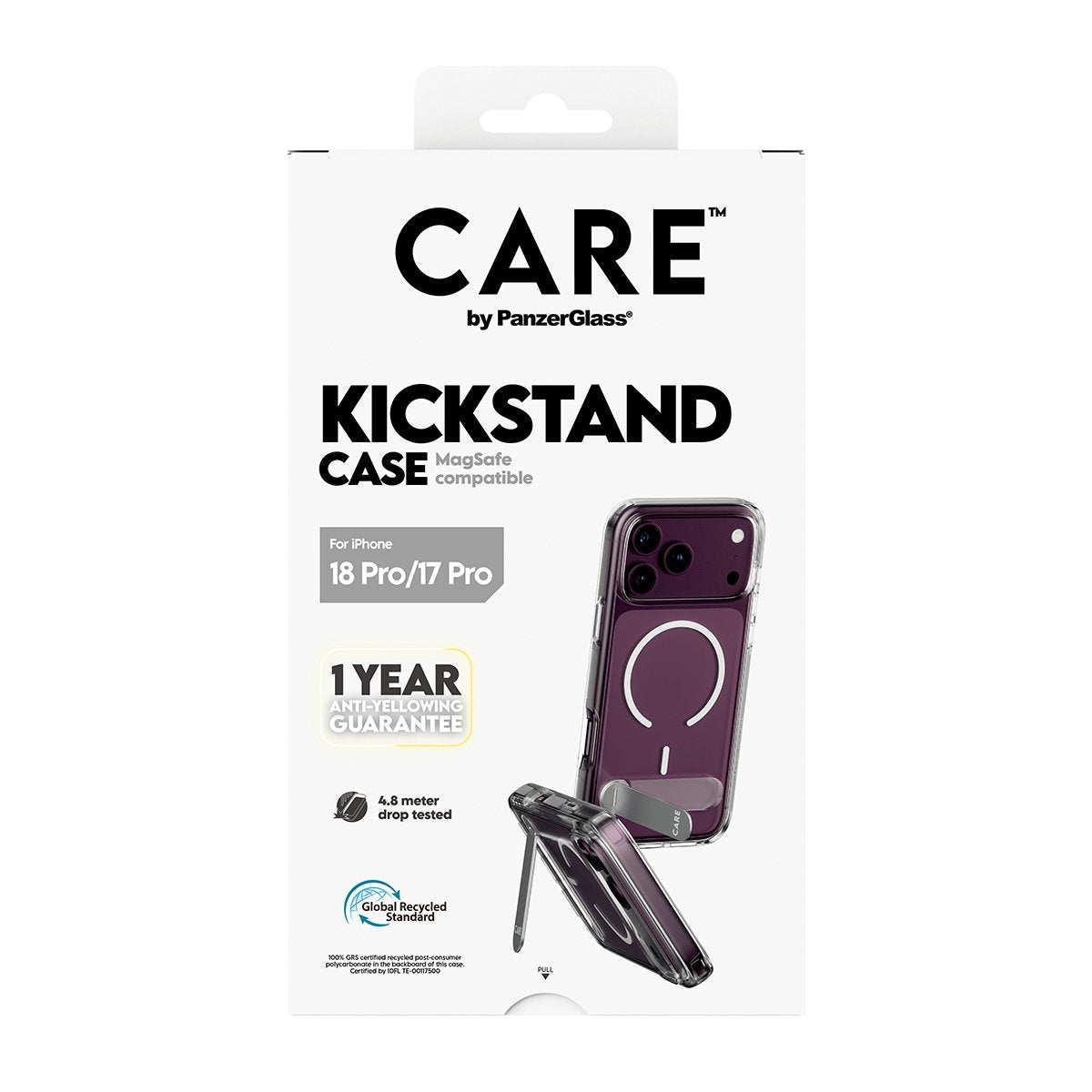 Panzerglass Care Kickmand Case Transp. W. Blanco Magsafe Iphone 18 Pro/ 17 Pro