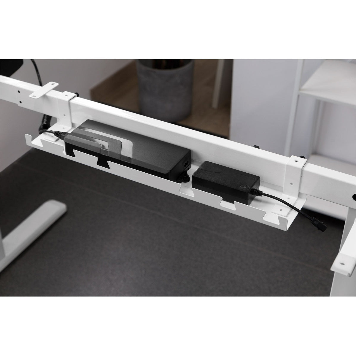 Inline Guía De Cable/Estante Para Montaje Debajo De La Mesa, Blanco