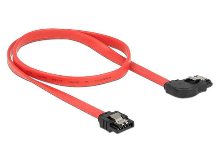 Cable Delock Sata 6 Gb S Gerade Auf Rechts Gewinkelt 50 Cm Rot