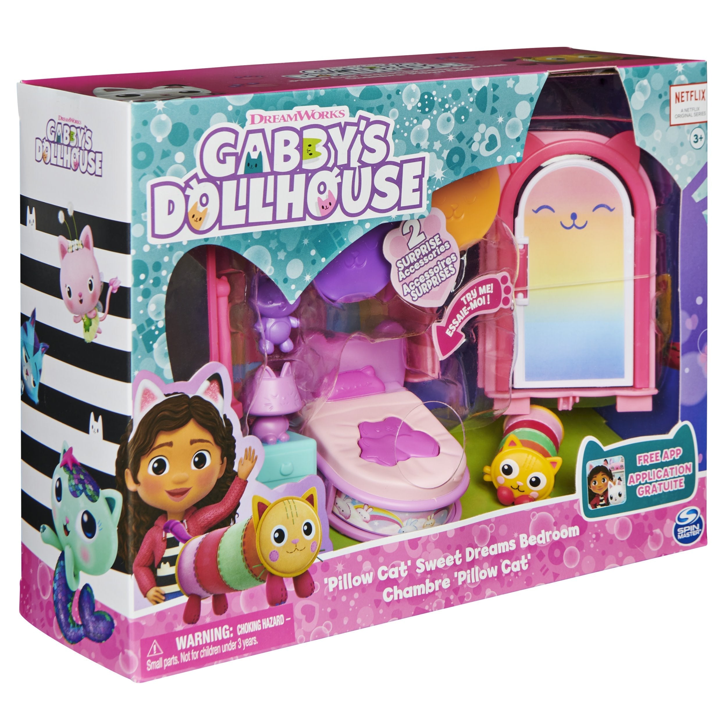 Spin Master Gabby'S Dollhouse Deluxe Room Figura De Juguete Para Dormitorio Con Gato De Peluche Almohada Figura De Gato 6062037