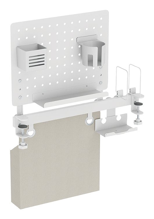 Pegboard Office Rail Storage System, Blanco