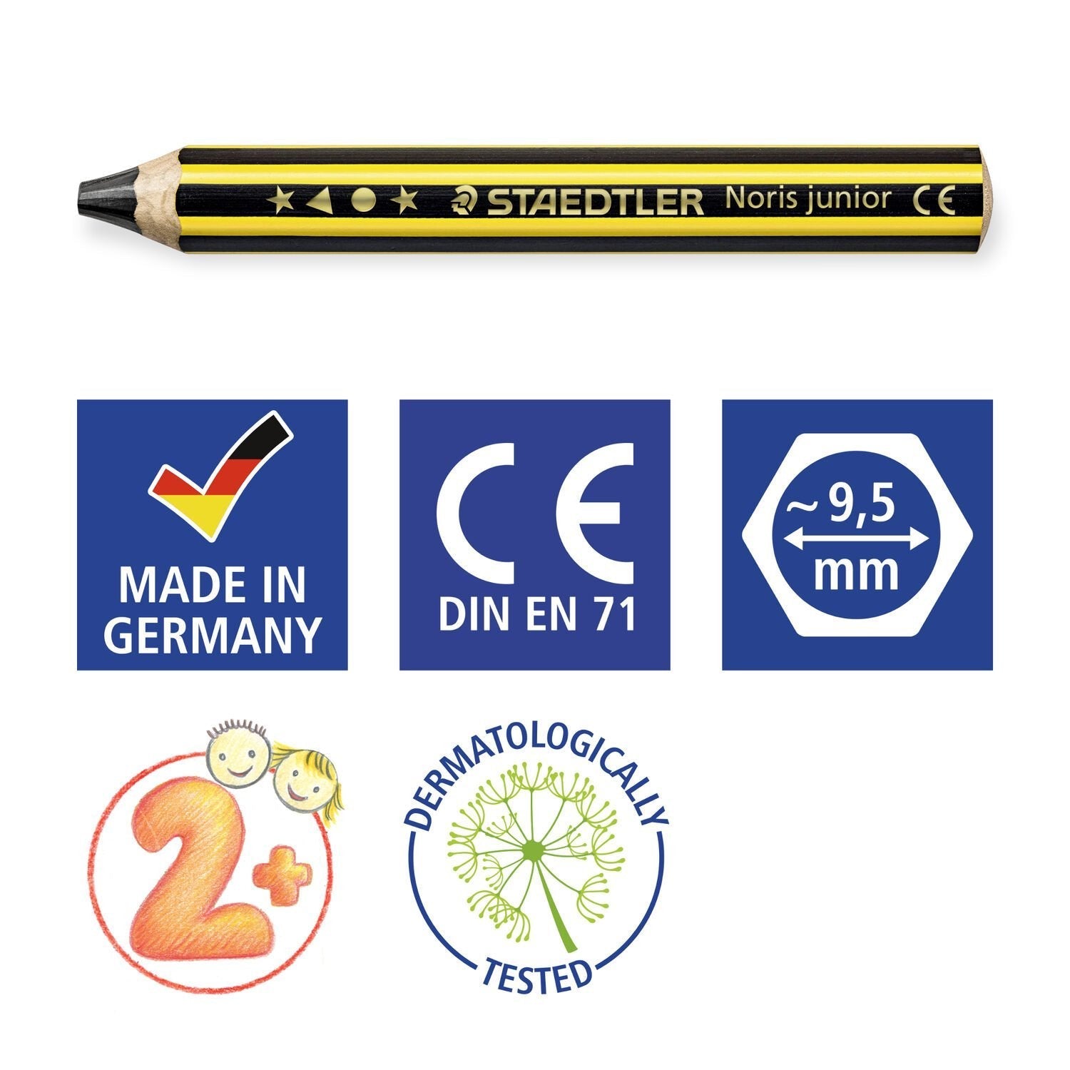 Staedtler Lápiz De Grafito Noris Junior 141 Extragrueso Para Niños +2 Años -Caja 6 Ud-