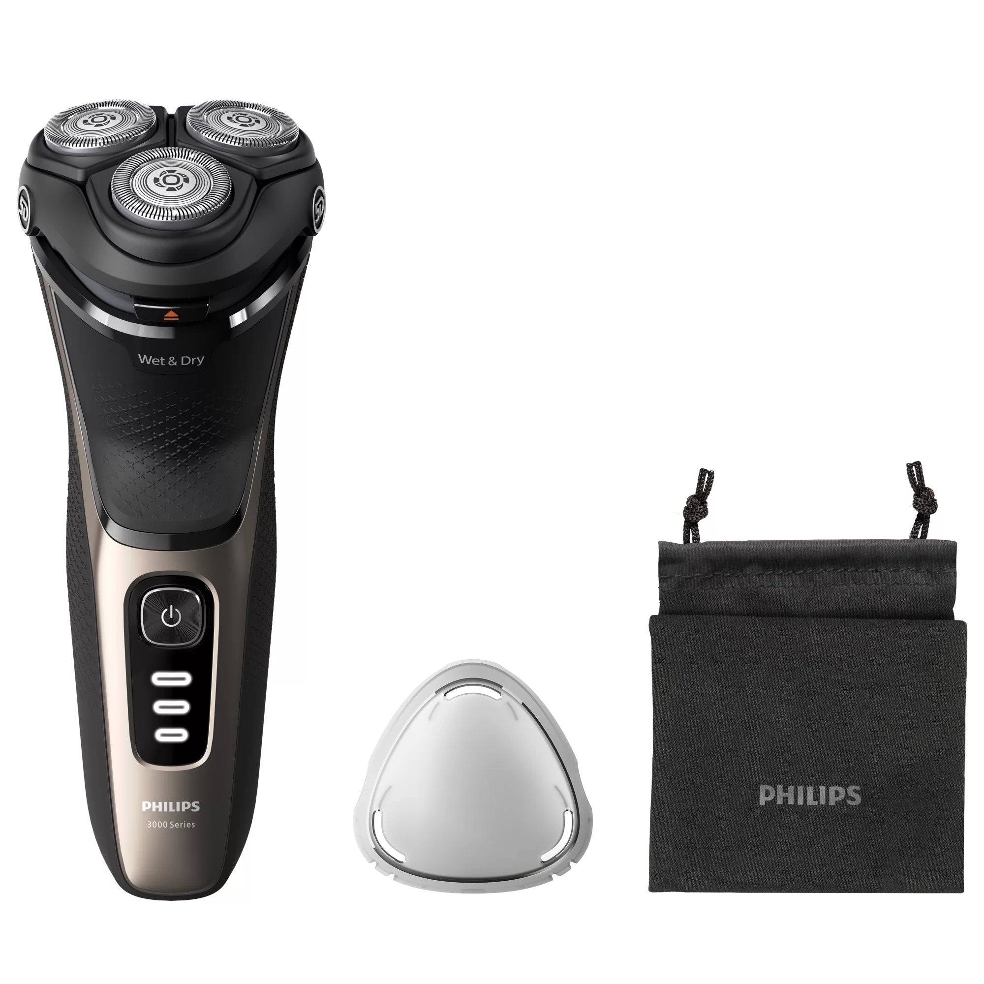 EAN 8720689018586 - Philips S3242/12 afeitadora Máquina de afeitar de rotación Recortadora Negro, Oro imagen 1