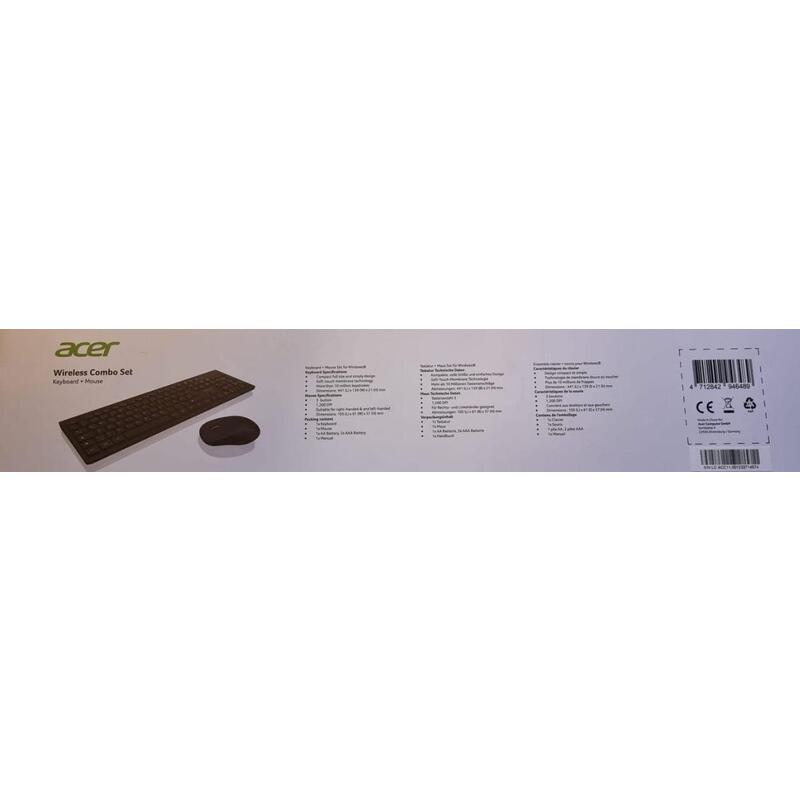 Acer Wireless Keyboard & Raton Kit Negro