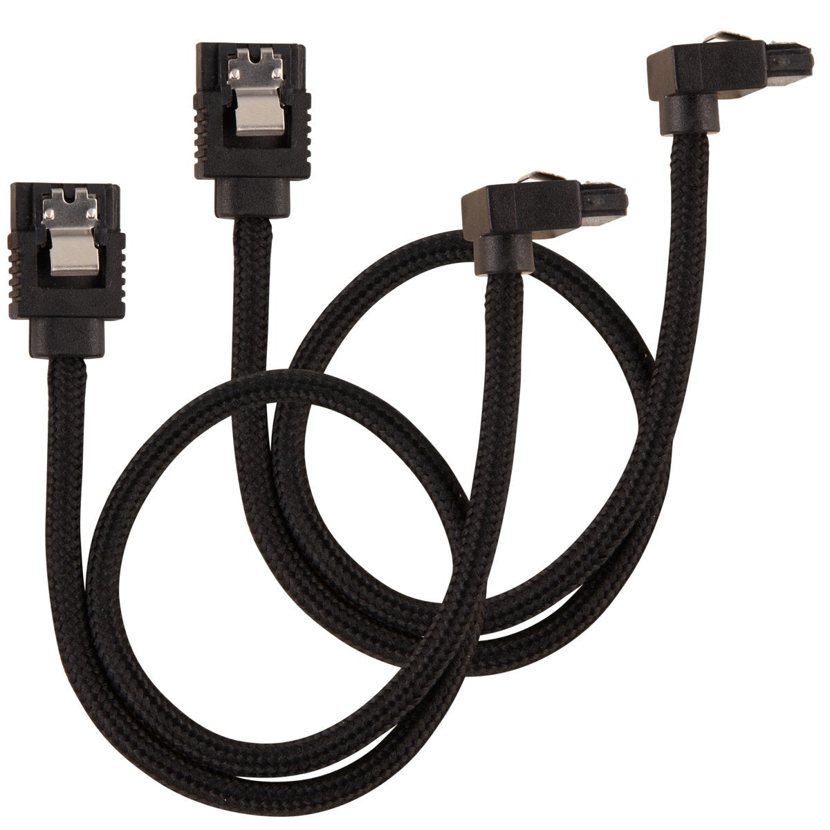 Cable Sata Premium Corsair Con Conector De 90 °, Paquete De 2 - Negro