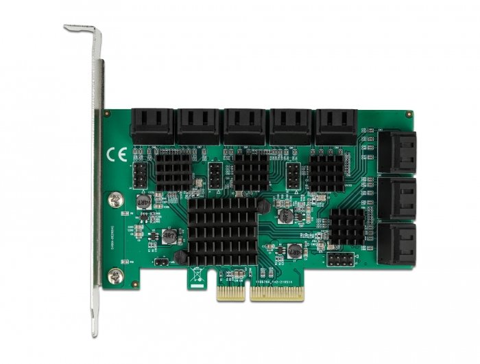 Tarjeta Delock 16 Port Sata Pci Express X4, Controlador 90073
