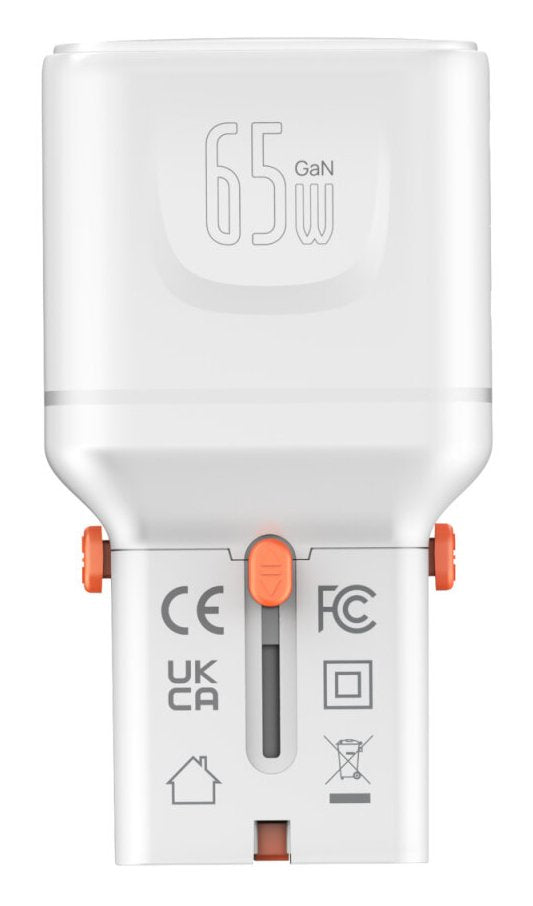 Ladowarka Podrózna World Travel 65w Usb-C + Usb-A Biala