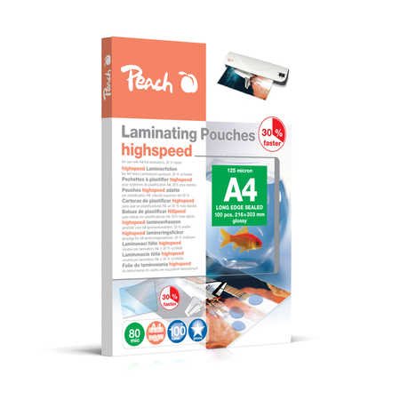 Bolsas Para Plastificar Peach A4 80 Mic Express 100 Uds. Alta Velocidad