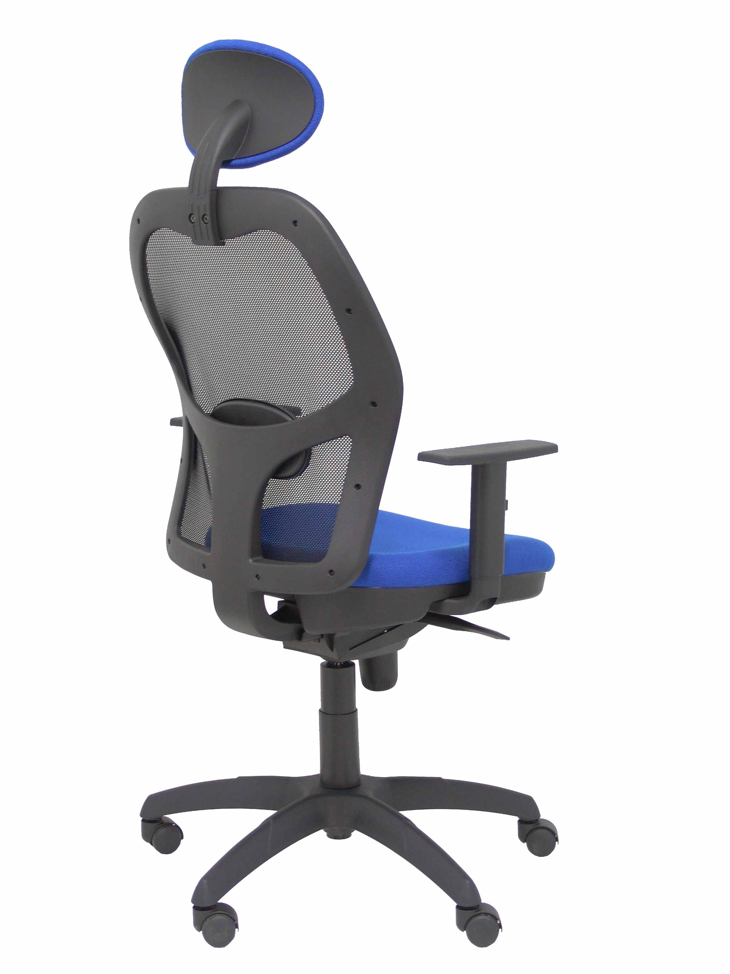 Silla Jorquera Malla Negra Asiento Bali Azul Con