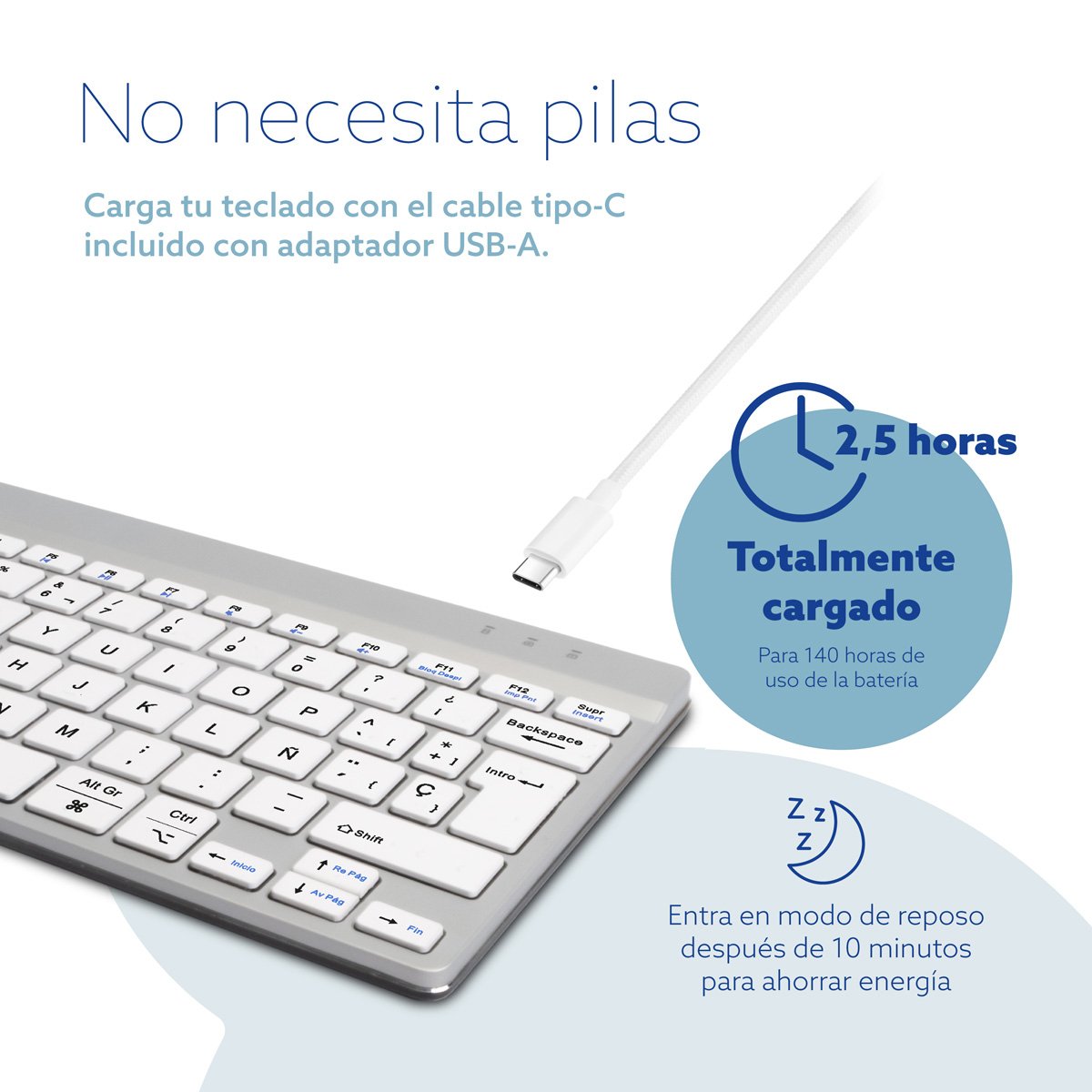 EAN 8719274492252 - R-Go Tools RGOCOESWLWH teclado Universal Español imagen 16
