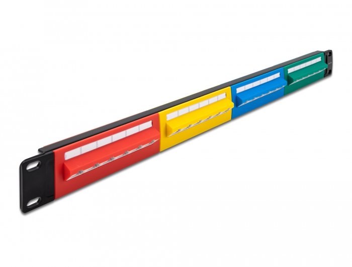 Delock 19" Patchpanel 24 Port Cat.5e 1 He Farbig