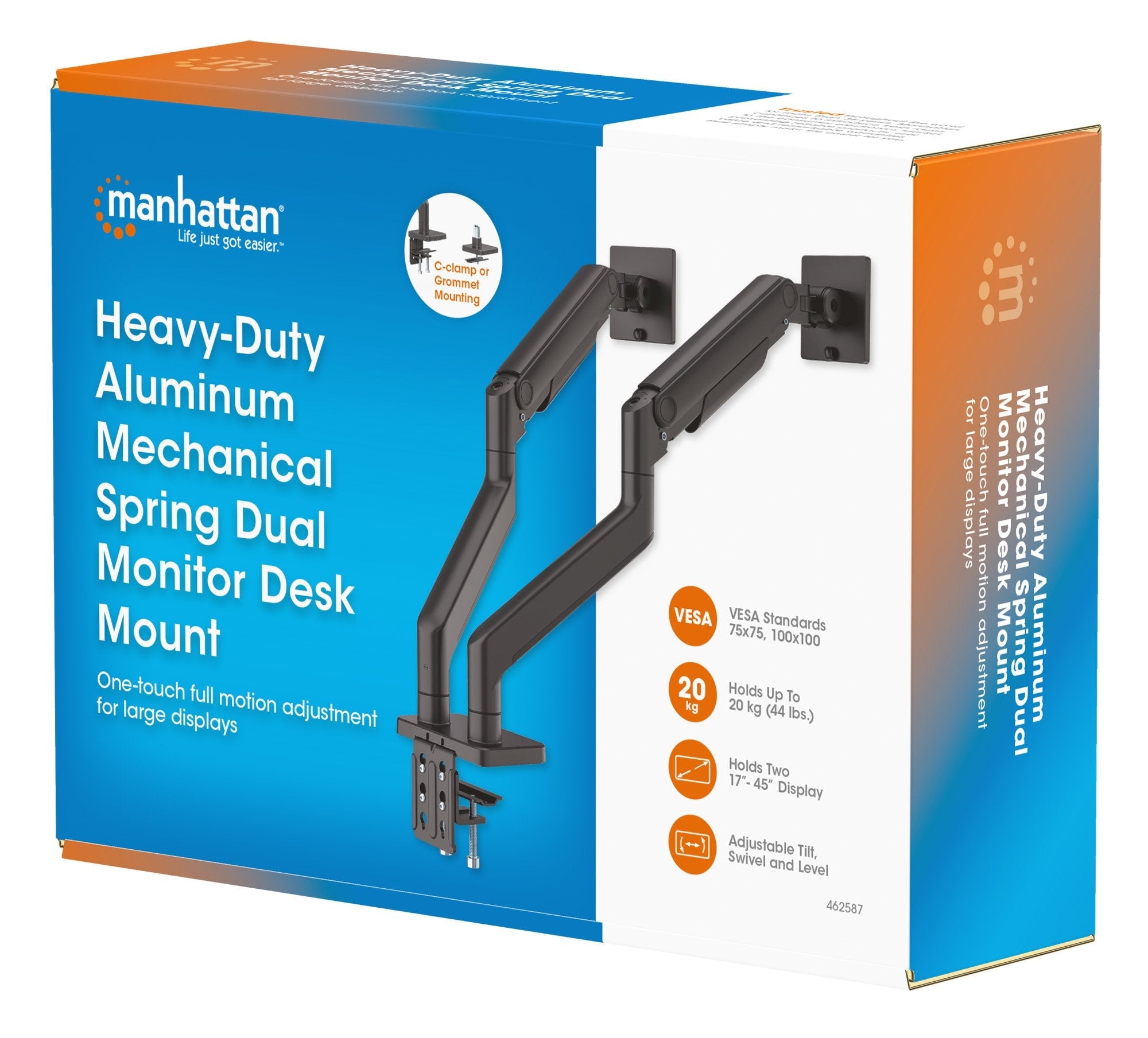 Soporte Manhattan 462587 (45") Escritorio Negro