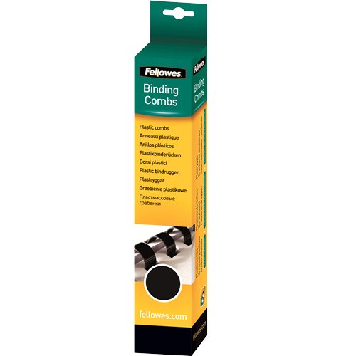 Fellowes Pack De 25 Canutillos De Plastico 6mm - Hasta 20 Hojas - Facil De Utilizar Y Flexible - Alta Calidad - Color