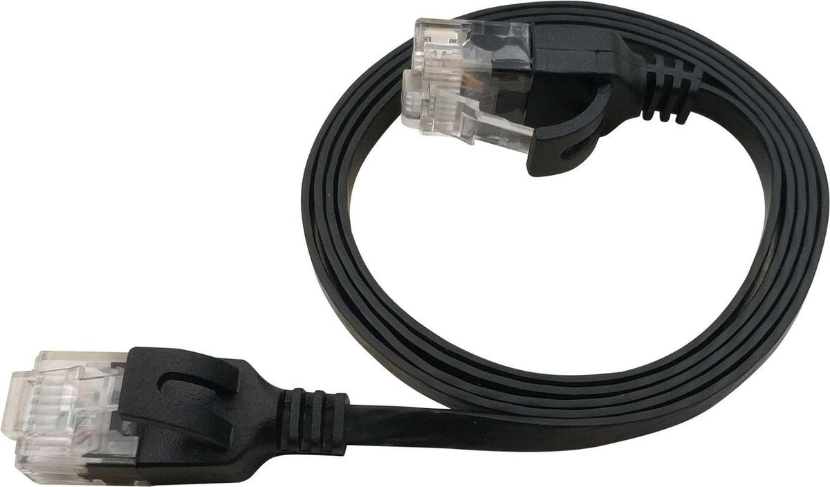 Flat U/Utp Cat6a Black 4.5m Awg 34/7, Pvc, 1x4mm Utp-Fl6a-00450-Blk