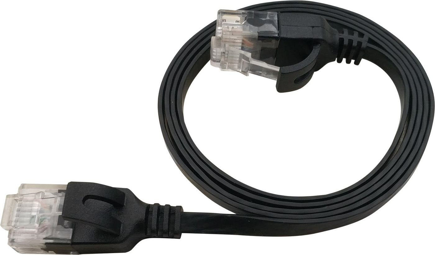 Flat U/Utp Cat6a Black 1.5m Awg 34/7, Pvc, 1x4mm Utp-Fl6a-00150-Blk