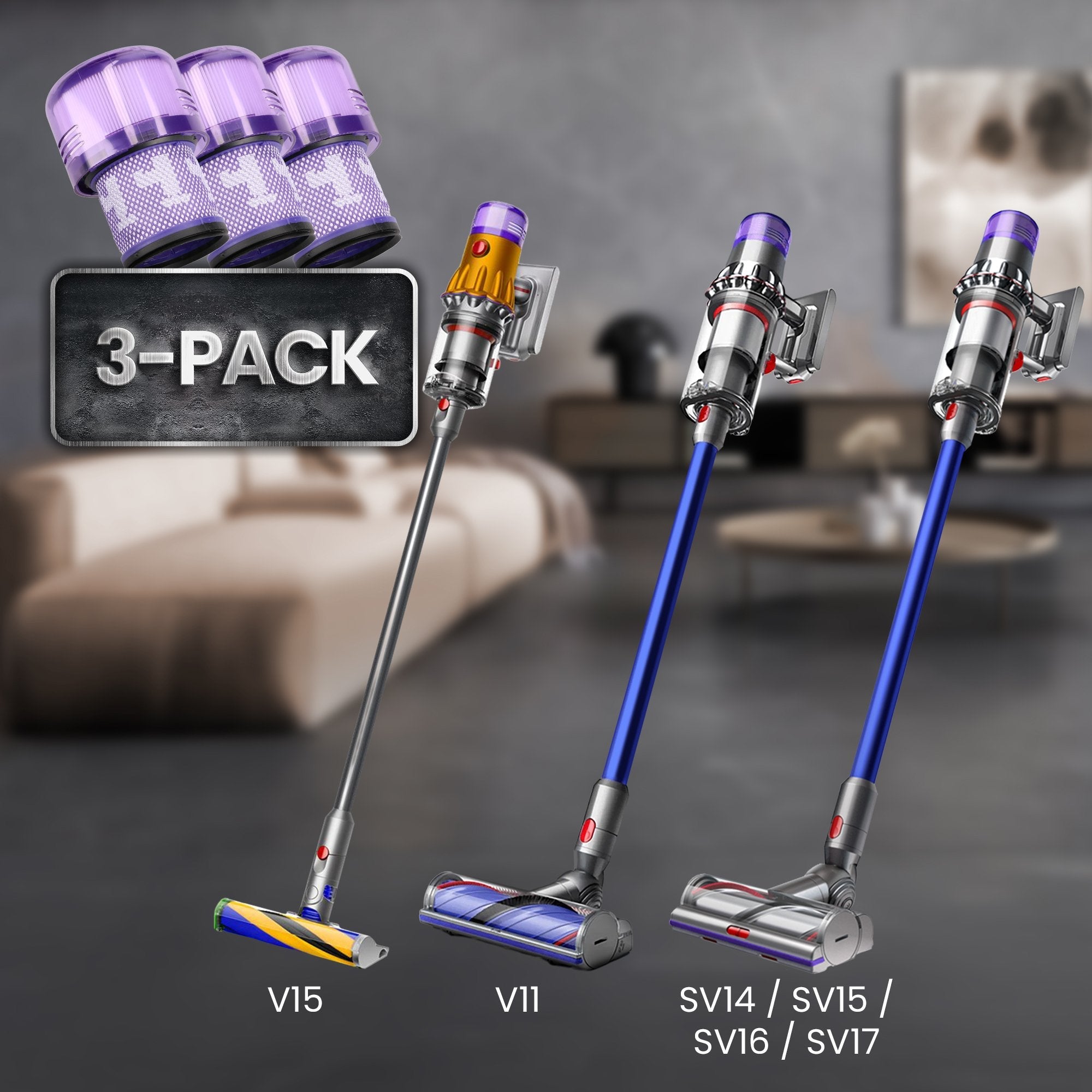 Filtry Do Odkurzaczy 3 Pcs Dyson V11/Sv14/Sv15/Sv16/Sv17 Stick
