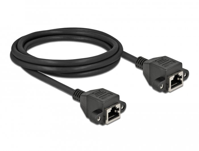 Delock Netzwerk Verlängerungscable S Ftp Rj45 Buchse Zu Rj45 Buchse Cat.6a 2 M Schwarz