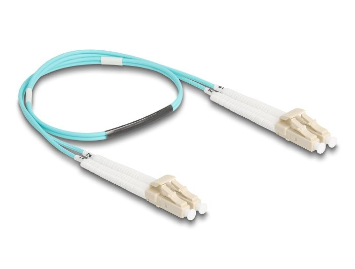 Delock Lwl Cable Lc Duplex A Lc Duplex Multimode Om3 Winkelbar 0,5 M