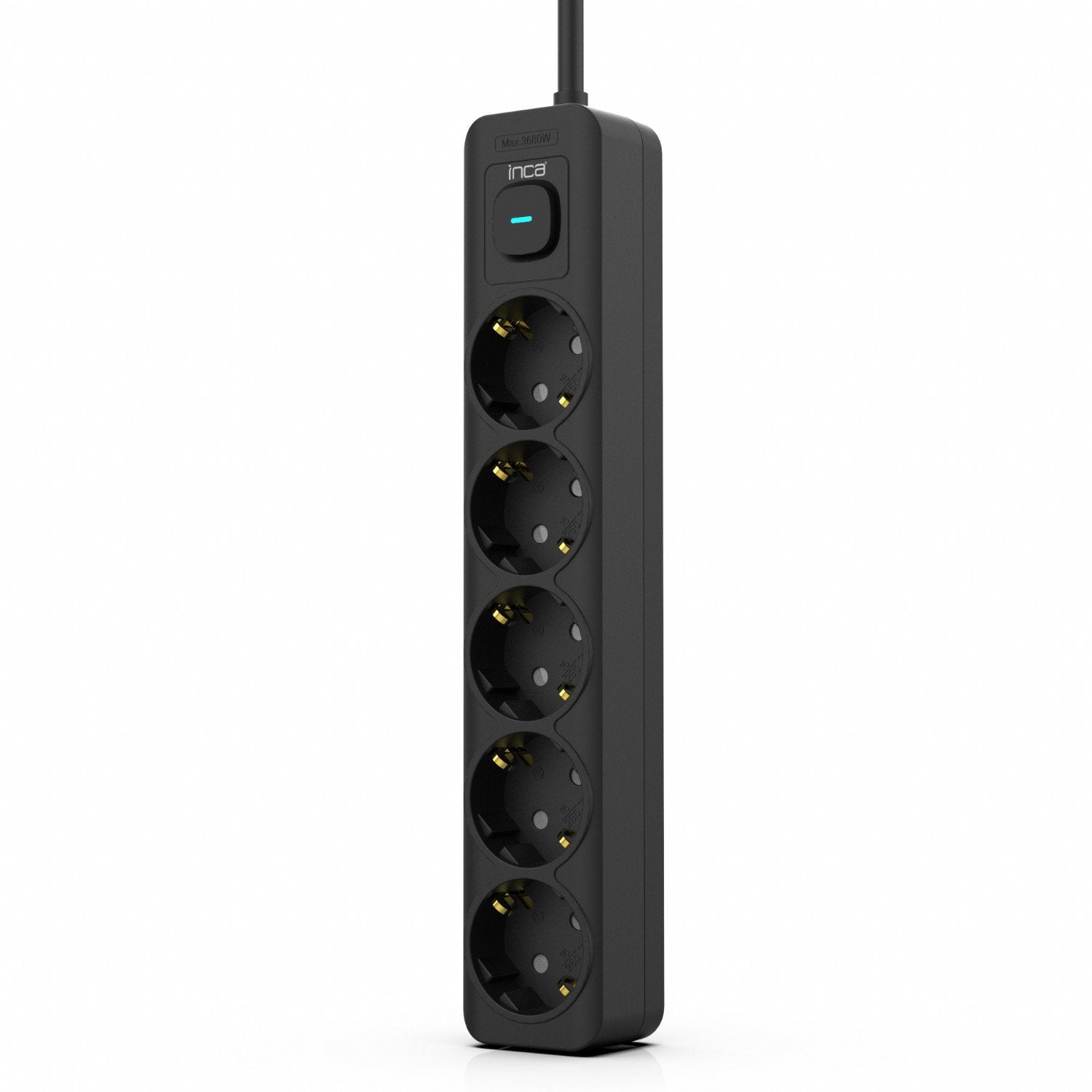 Regleta Inca Ipw-44sy  Negro 5 Salidas Ac 230 V 1,5 M