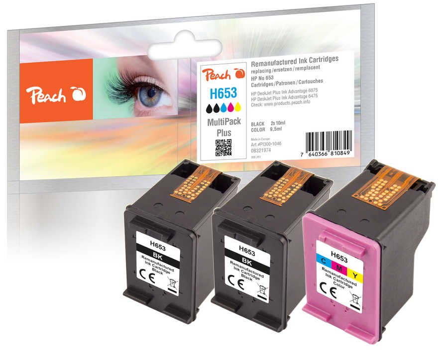 Peach Cartucho Hp 653 Multipack Plus Remanufactured