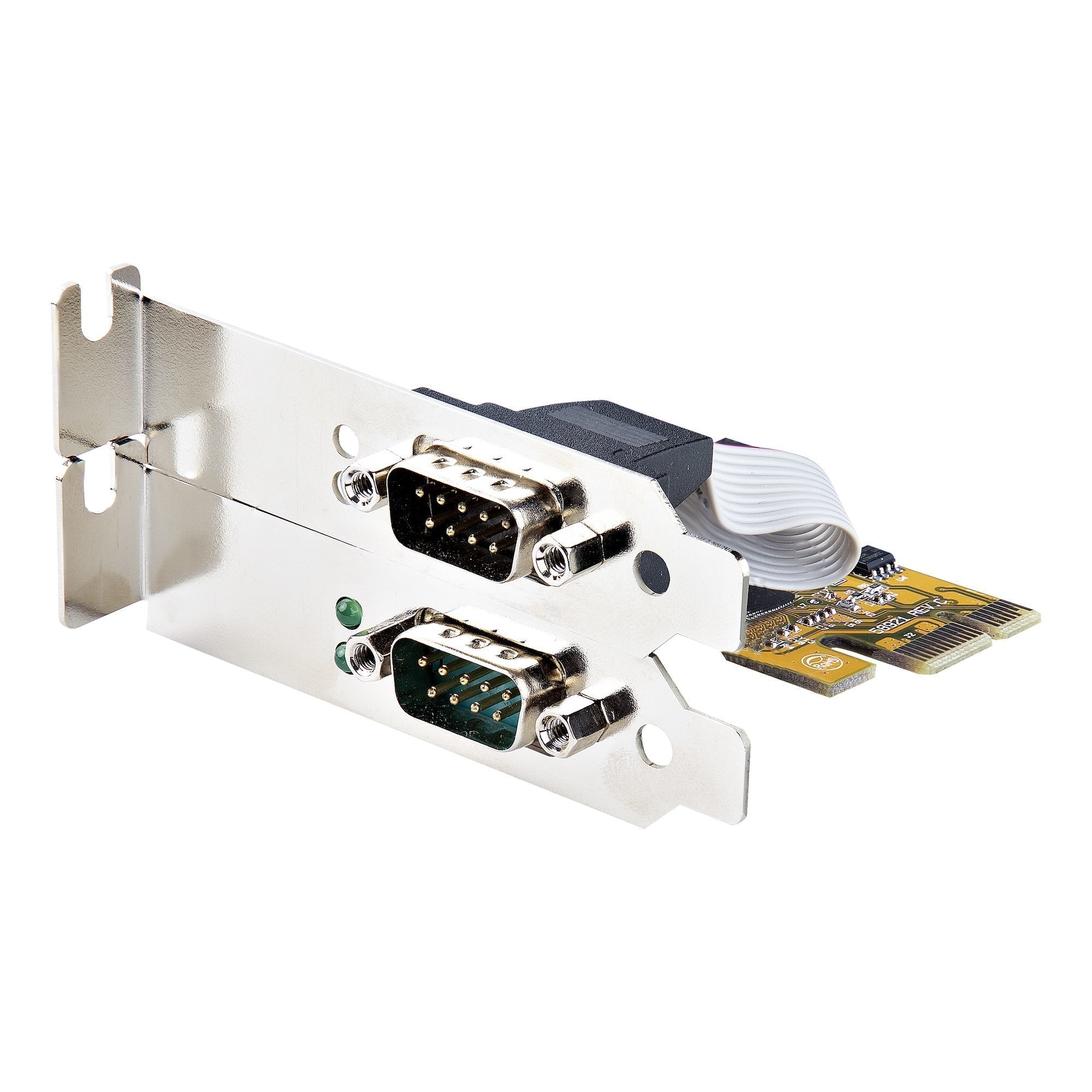 Pcie Dual Serial Port Card -   Ctlr 16c1050 Uart 5v/12v Status Light
