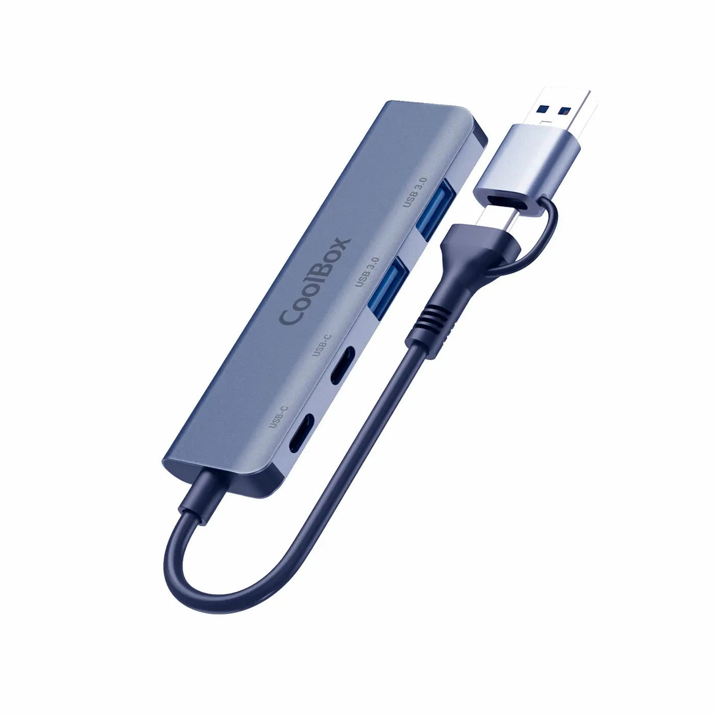 Adaptador Hub Usb-C 4 En 1 2*Usb 3.0 2*Usb-C Con Adaptador Usb 3.0
