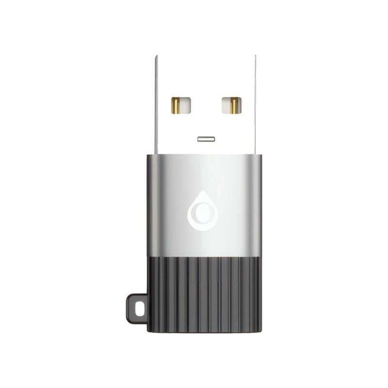 Adaptador  Jc Nb1708 Negro Aluminio Tipo-C A Usb-A 2.0 Con Función De Carga Y Transferencia De Datos