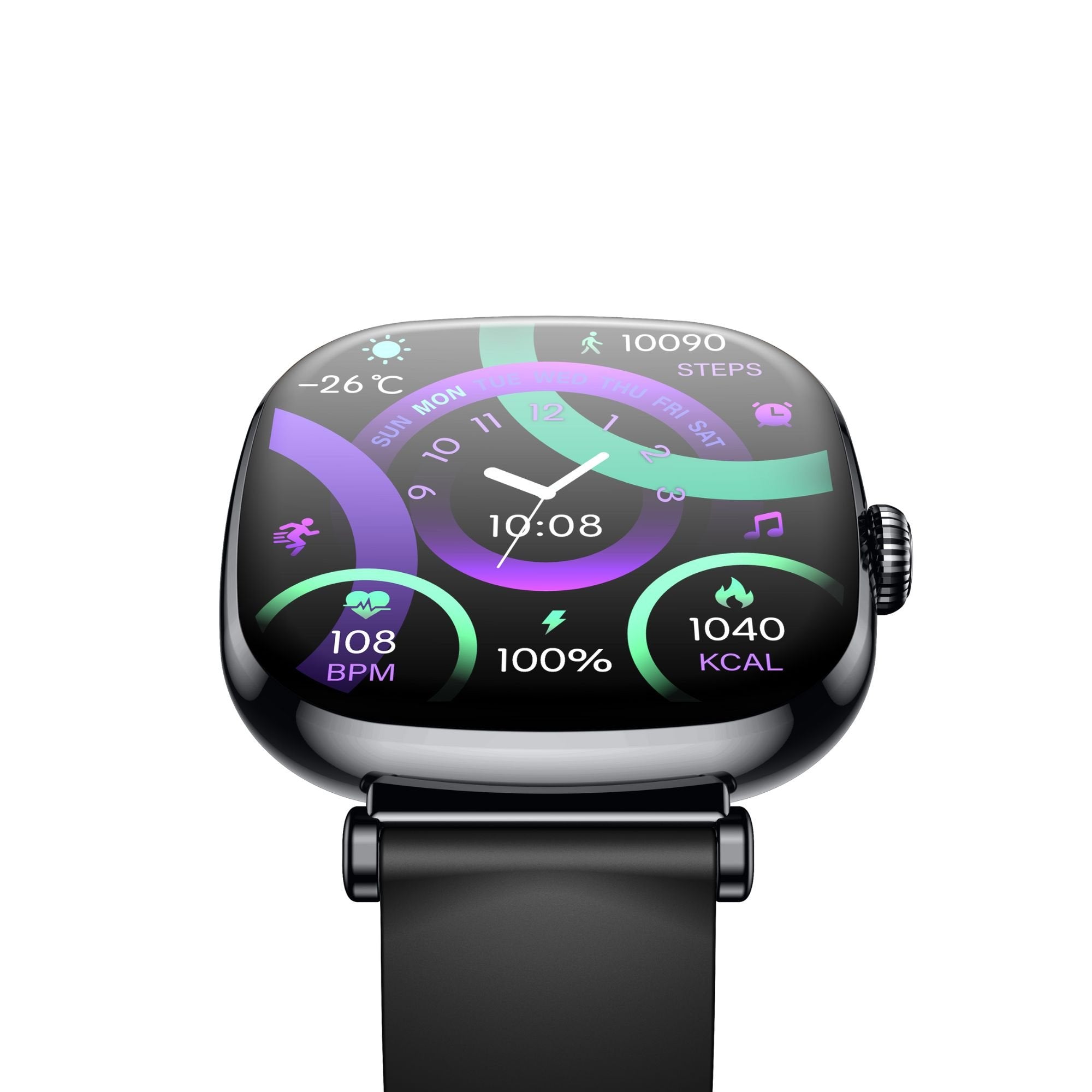 Ksix Iria Negro Smartwatch 1.7" 2 Correas (Metal + Silicona)