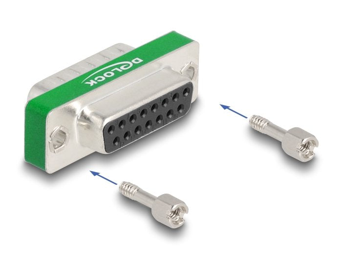 Delock 66478 Filtro De Supresión De Interferencias Rf/Emi D-Sub De 15 Pines Macho A Hembra Con Filtro De Paso Bajo Capacitivo