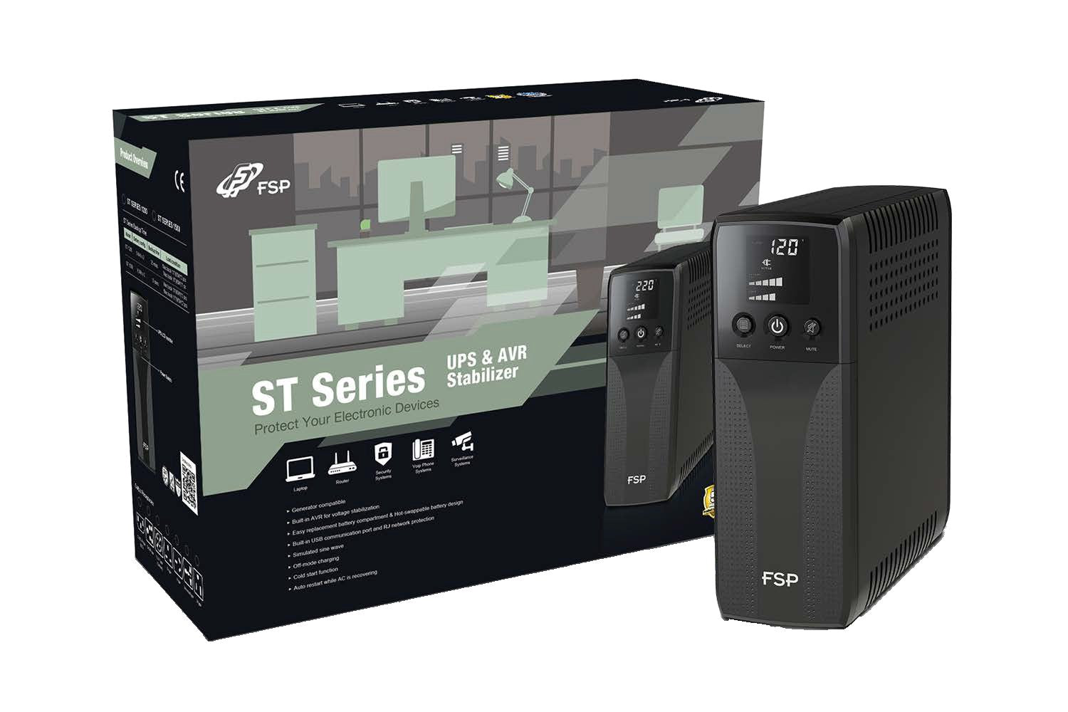EAN 4713224528958 - FSP ST 1200 sistema de alimentación ininterrumpida (UPS) Línea interactiva 1,2 kVA 720 W 4 salidas AC imagen 1