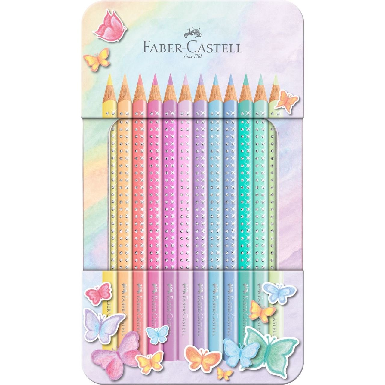 Lápices De Colores Faber-Camell Sparkle Pamel 12 Metales.