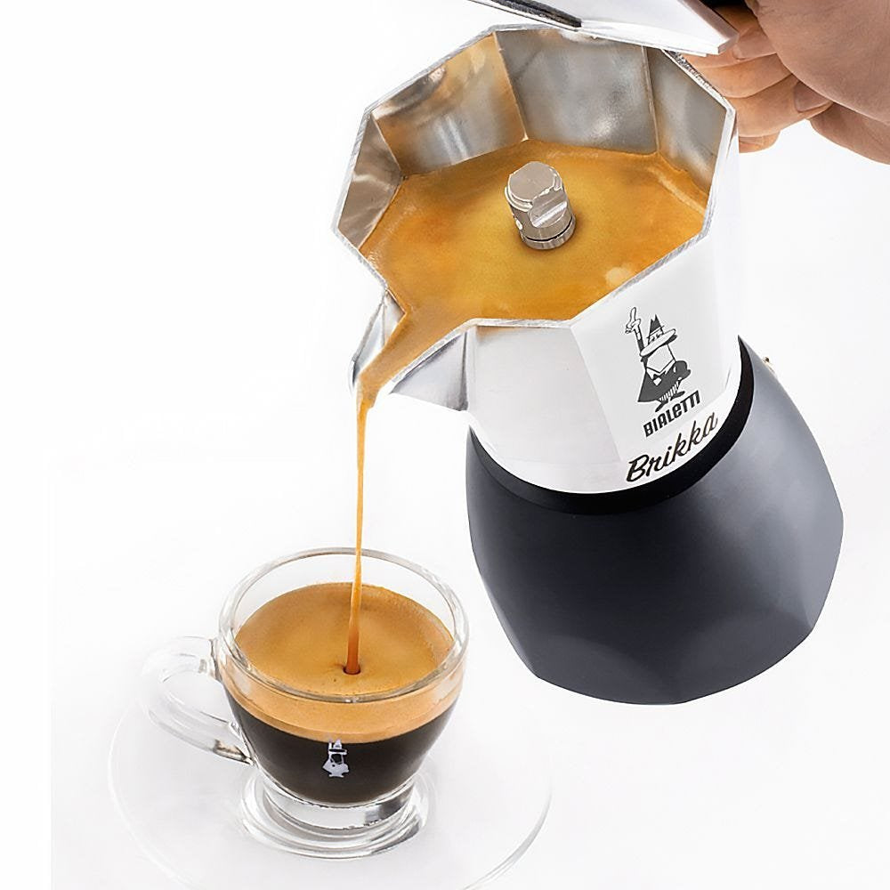 Cafetera Bialetti Brikka Italiana 0,1 L Negro, Acero Inoxidable