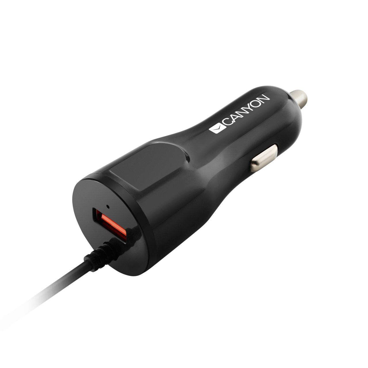 Canyon C-033 2.4a Usb-A Wbudowany Kabel Lightning Czarna