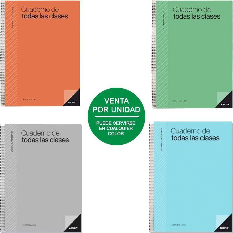 Additio Cuaderno De Todas Las Clases Para El Profesorado S/V Espiral Doble 136 Páginas Pvc C/Surtidos
