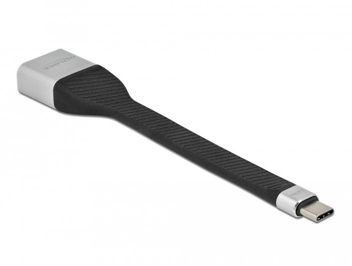Delock Adaptador Cable Plano Fpc Usb Type-C A Displayport (Dp Alt Mode) 4k 60 Hz 14 Cm