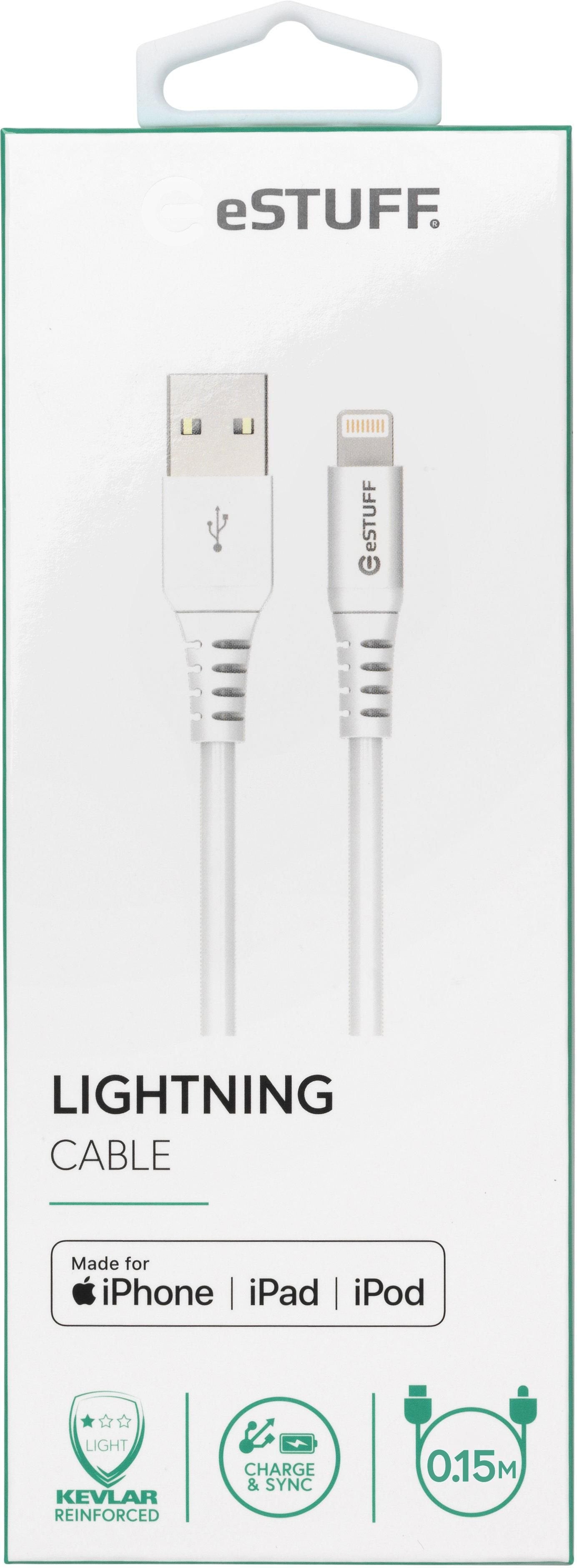 Estuff Es601004 Cable De Conector Lightning 0,15 M Blanco