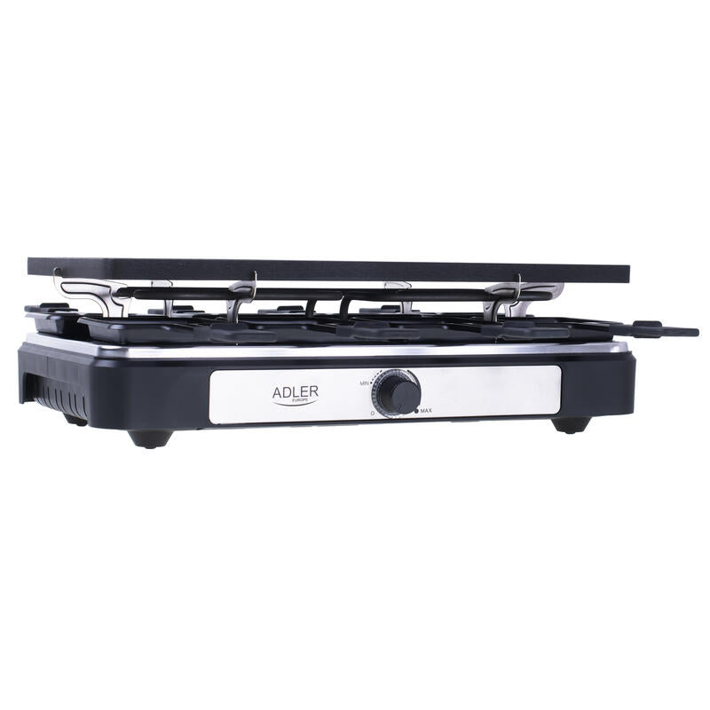 Adler Ad 6616 Electric Raclette Grill, Black Stainless Steel