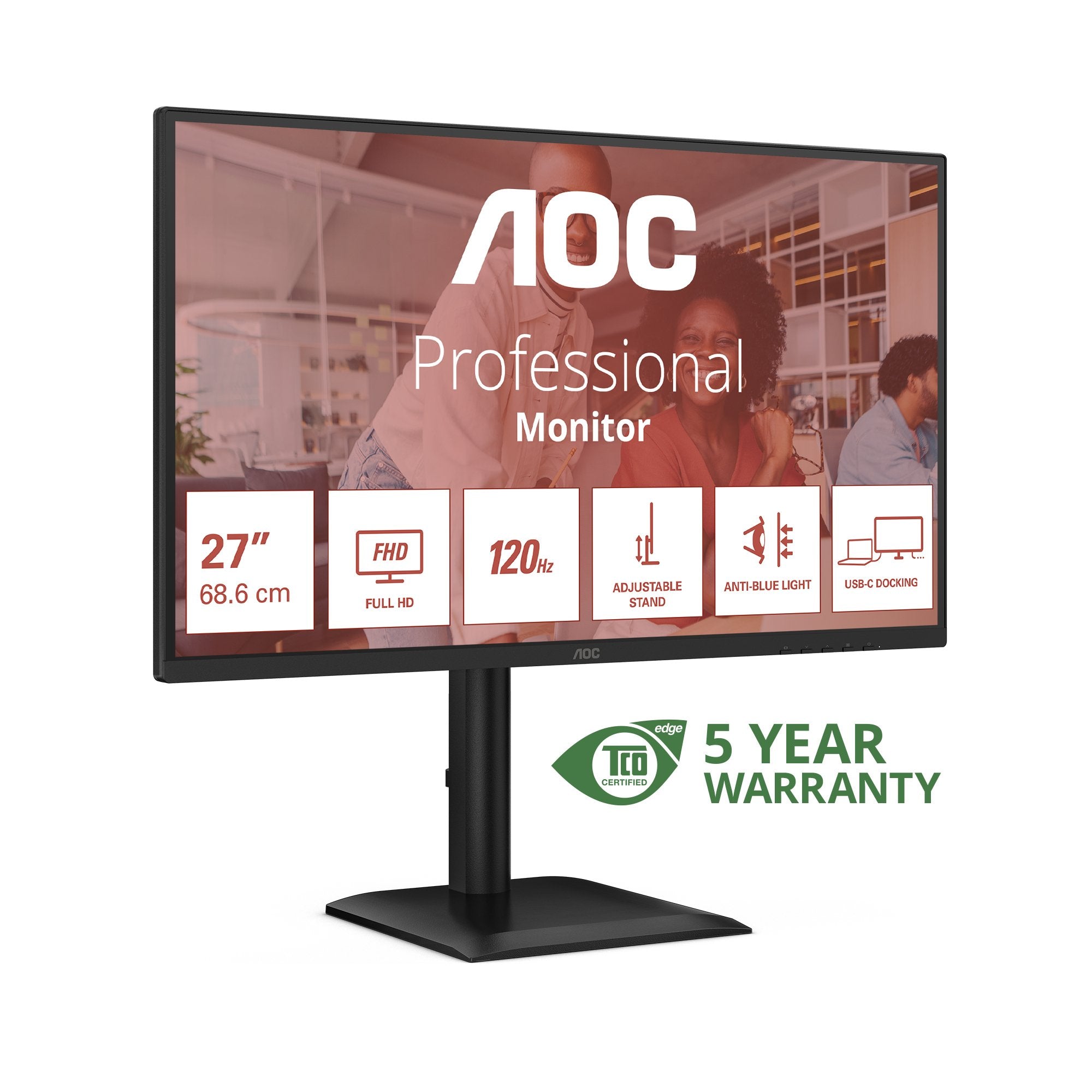EAN 4038986182805 - AOC 27E4CV pantalla para PC 68,6 cm (27") 1920 x 1080 Pixeles Full HD LED Negro imagen 2